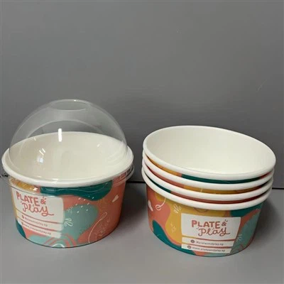 12oz Eiscreme-Papierschalen mit Papierdeckeln